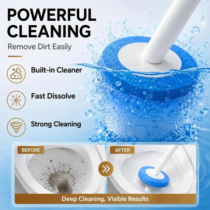 Cepillo Desechable para Inodoro con 16 Repuestos – Sistema de Limpieza Profunda e Higiénica para Baño